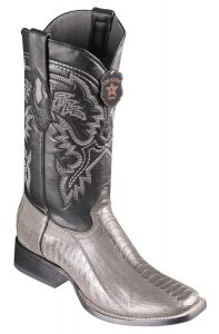 Los Altos Gray Genuine Ostrich Leg Wide Square Toe Cowboy Boots 8220509