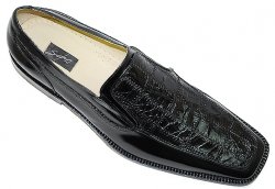Steve Harvey Collection "Sven" Black Genuine Crocodile Shoes