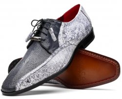 Marco Di Milano "Lucca" Newspaper Genuine Stingray and Ostrich Dress Shoes