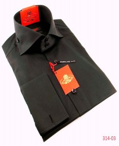 Axxess Gray / Black Handpick Stitching 100% Cotton Dress Shirt 314-03