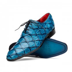 Marco Di Milano "Criss" Caribbean Blue Fully Wrapped Genuine Pirarucu Sneakers