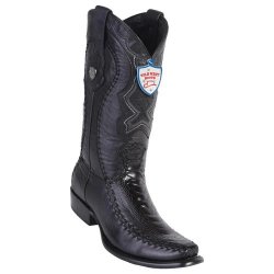 Wild West Black Genuine Ostrich Dubai Toe Cowboy Boots 279F0505