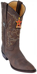 Los Altos Brown All-Over Crazy J-Toe Cowboy Boots 986207