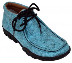 Ferrini Ladies 63722-50 Turquoise Genuine Suede Moccasins Lace-Up Boots.