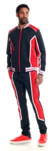 Stacy Adams Black / Red / White Modern Fit Tracksuit Outfit 2600