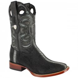 Wild West Black Genuine Stingray Dubai Toe Cowboy Boots 279B1205