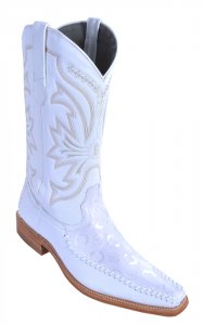 Los Altos White Fashion Design With Deer Skin Square Toe Cowboy Boots 715328