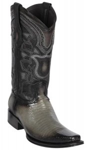 Los Altos Faded Gray Genuine Teju Lizard European Square Toe Cowboy Boots 760738