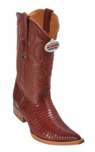 Los Altos Cognac Genuine All-Over Lizard Teju 3X Toe Cowboy Boots 950703