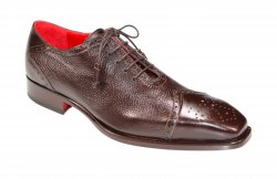 Emilio Franco "Bosco" Chocolate Genuine Italian Deerskin Leather Lace-Up Dress Shoes.