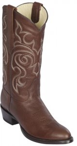 Los Altos Brown Genuine Grisly Leather Round Roper Toe Cowboy Boots 652707