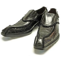 Encore By Fiesso Black Genuine Leather Loafer Shoes FI6415