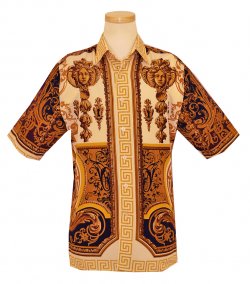 Prestige Gold / Black / Brown Paisley Design Casual Shirt KPR-427