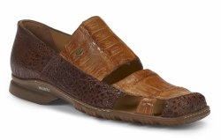 Mauri ''Savio'' 9288 Sport Rust / Chestnut Genuine Frog / Baby Crocodile Hand Painted Half Shoes.