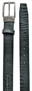 Serpi Grey Hornback Alligator Embossed Genuine Leather Belt B15