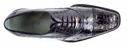 Belvedere Onesto II Navy Genuine Ostrich / Crocodile Shoes 1419.