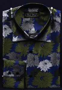 Daniel Ellissa Royal Fancy Polyester Shirt With Button Cuff FSS1408