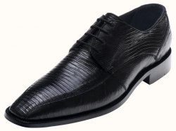 David X "Torino II" Black Genuine All-Over Lizard Shoes