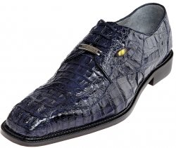 Belvedere "T-Rex" Nav Blu All-Over Genuine Hornback Crocodile Shoes With Eyes