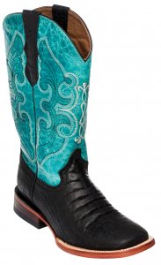 Ferrini Ladies 92493-04 Black Genuine Belly Crocodile Cowboy Boots.