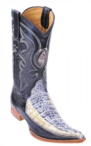 Los Altos Natural Genuine Crocodile Tail W / Deer 3X Toe Cowboy Boots 952849