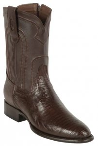 Los Altos Antique Sanddle Genuine Teju Round Roper Toe With Zipper Style Cowboy Boots 69Z0707