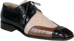 Mauri "Pioneer" 4300 Dark Brown / Champagne / Cork Genuine Alligator / Ostrich Leg Shoes