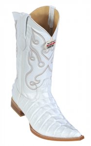 Los Altos White All-Over Alligator Tail Print Cowboy Boots 3050128