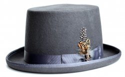 Bruno Capelo Charcoal Grey Australian Wool Top Hat TOP-109