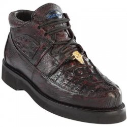 Wild West Black Cherry Genuine Caiman With Ostrich Casual Shoes 2ZA052818