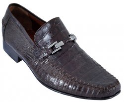 Los Altos Brown Genuine All-Over Crocodile Belly With Lizard Shoes ZV103707