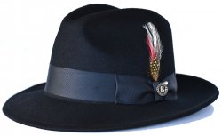 Bruno Capelo Black Australian Wool Fedora Hat EX-320
