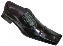 Zota Black Square Toe Genuine Leather Shoes G803