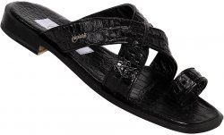 Mauri "1293/1" Black Genuine Hornback Crocodile Sandals
