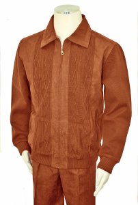 Bagazio Cognac Microsuede / Sweater Zip-Up Bomber Jacket Outfit BM1881