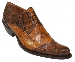 Mauri "Heat" 44223 Sport Rust / Caramel Genuine Alligator Hand-Painted Shoes.