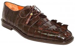 Romano "T-Rex" Brown All-Over Nile Hornback Crocodile With Giant Dual Tails Shoes