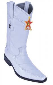 Los Altos White Genuine Eel / Deer Skin Square Toe Cowboy Boots 770828