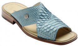 David X "Ponte" Light Blue All-Over Genuine Python Sandals