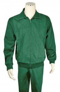 Bagazio Hunter Green Microsuede / Sweater Zip-Up Bomber Jacket Outfit BM2185