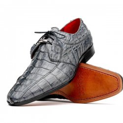 Marco Di Milano ''Cancun'' Gray Genuine Hornback Caiman Crocodile Dress Shoes