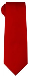 Vittorio Farina VF002 Solid Red Satin Necktie / Hanky Set