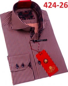 Axxess Multi Striped Cotton Modern Fit Dress Shirt With Button Cuff 424-26