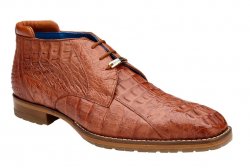 Belvedere "Marcello" Cognac Genuine Hornback Caiman Ankle Boots R19.