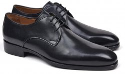Paul Parkman ''34DR-BLK" Black Genuine Leather Plain-Toe Shoes.