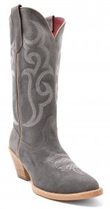 Ferrini Ladies "Quinn" Gray Grain Leather Narrow Snipped Toe Cowgirl Boots 84861-49