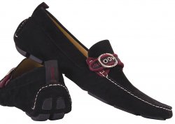 Mauri "Radiator Cap" Black / Ruby Red Genuine Suede Casual Shoes