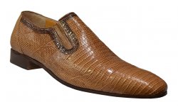 Mauri "4607" Camel / Dark Brown Genuine All Over Lizard Dressy Shoes