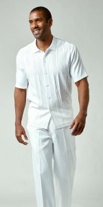 Silversilk Solid White Hand Woven Short Sleeve Knitted Outfit 1219