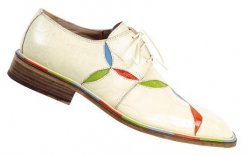 Mauri "Ease" 4169 Cream With Bahama Blue/Lime/Orange Accents Genuine All-Over Alligator Shoes